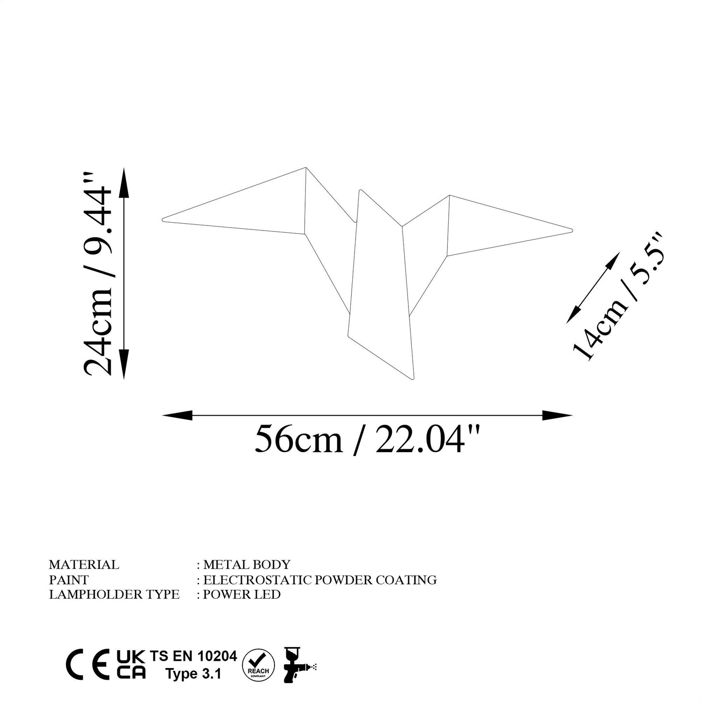 Pacali - 13502 - L - Væglampe