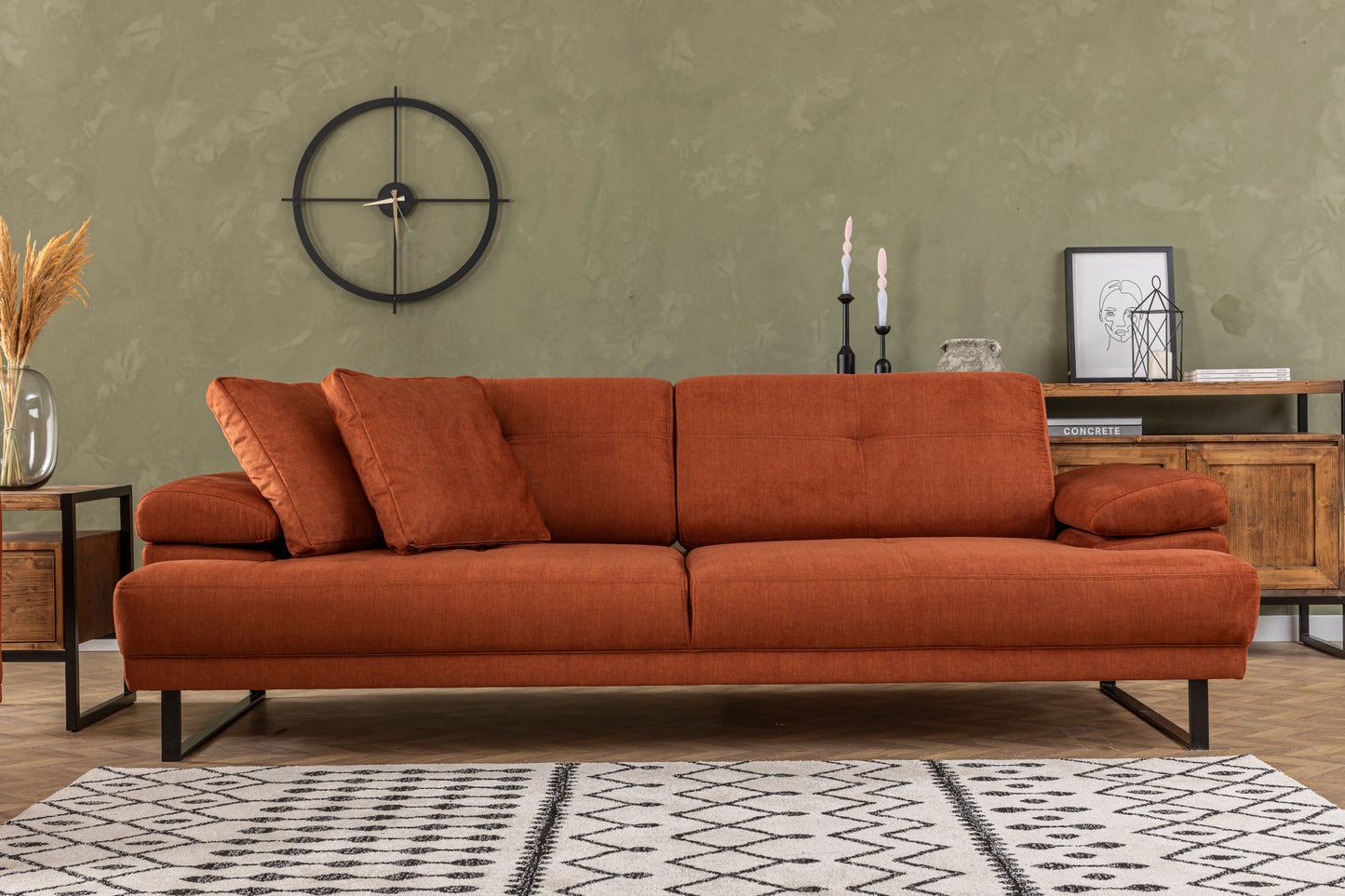 Mustang - Orange - 3-Pers. Sovesofa