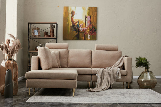 Nova - Beige, Guld - Hjørnesofa