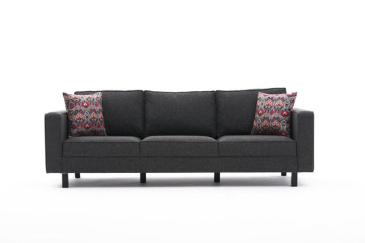 Kale Linen - antracit - 3-sæders sofa