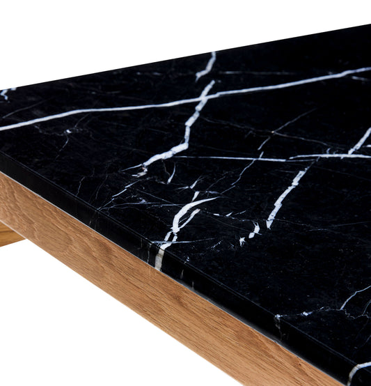 Hübsch | Raw - Sidobord i FSC®-certifierat trä med bordsskiva i marmor