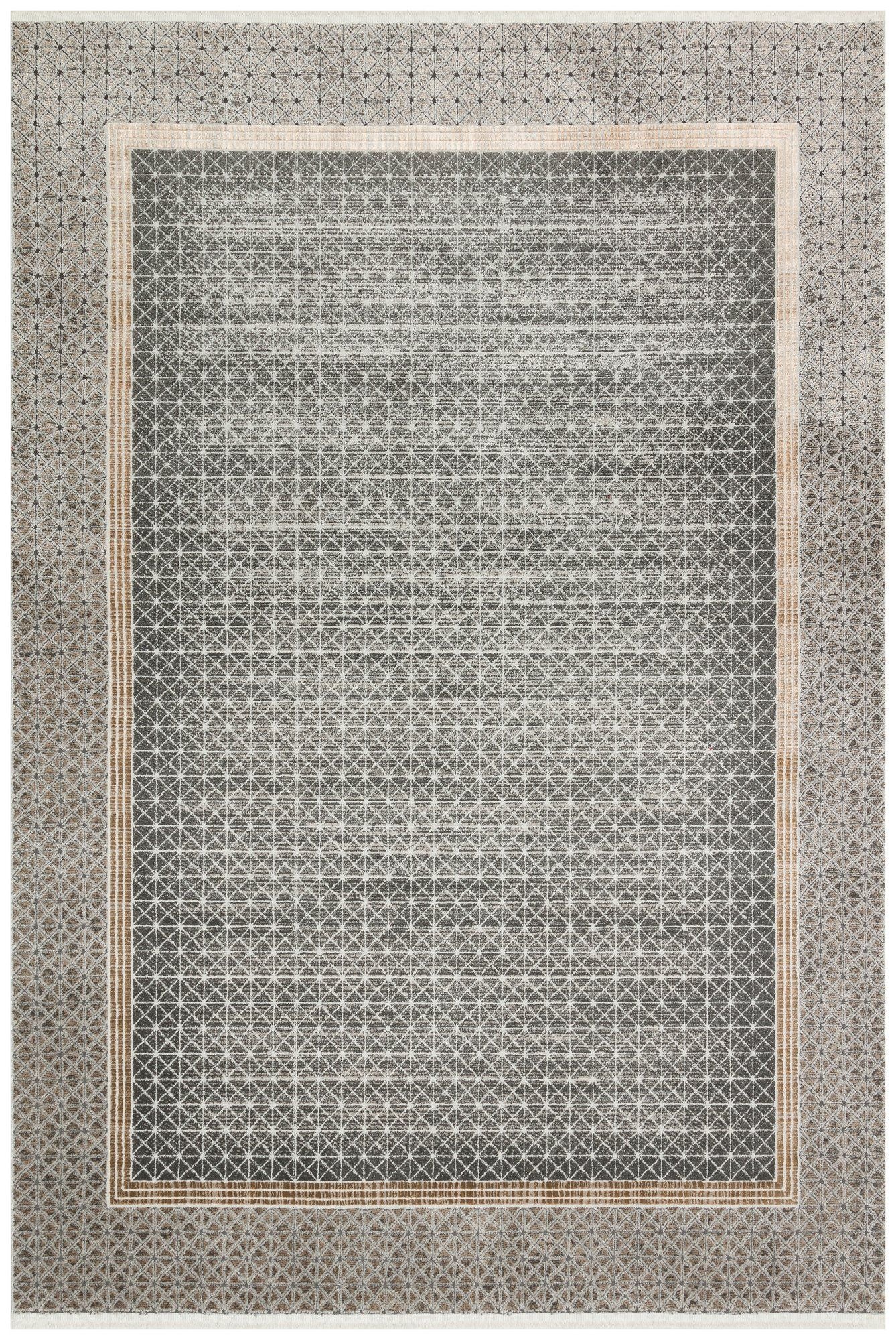 Ls 06 - antracit, guld - hall tæppe (100 x 300)