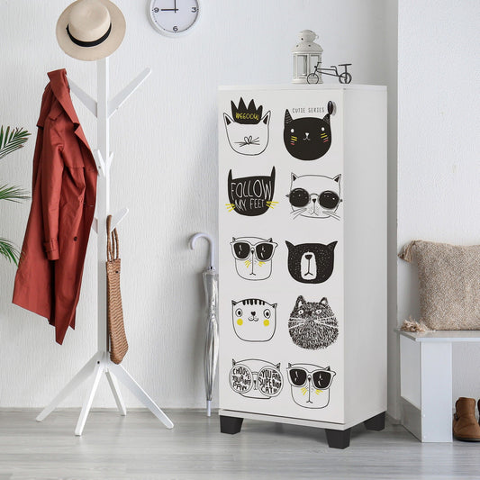 Filinta Cats - White - Shoe Cabinet