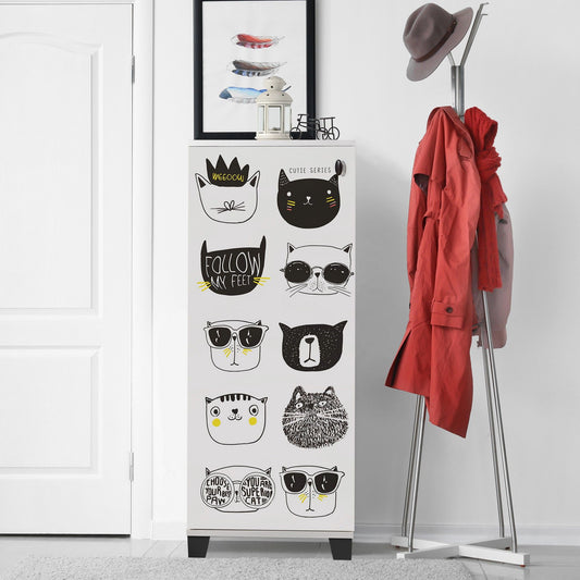 Filinta Cats - White - Shoe Cabinet
