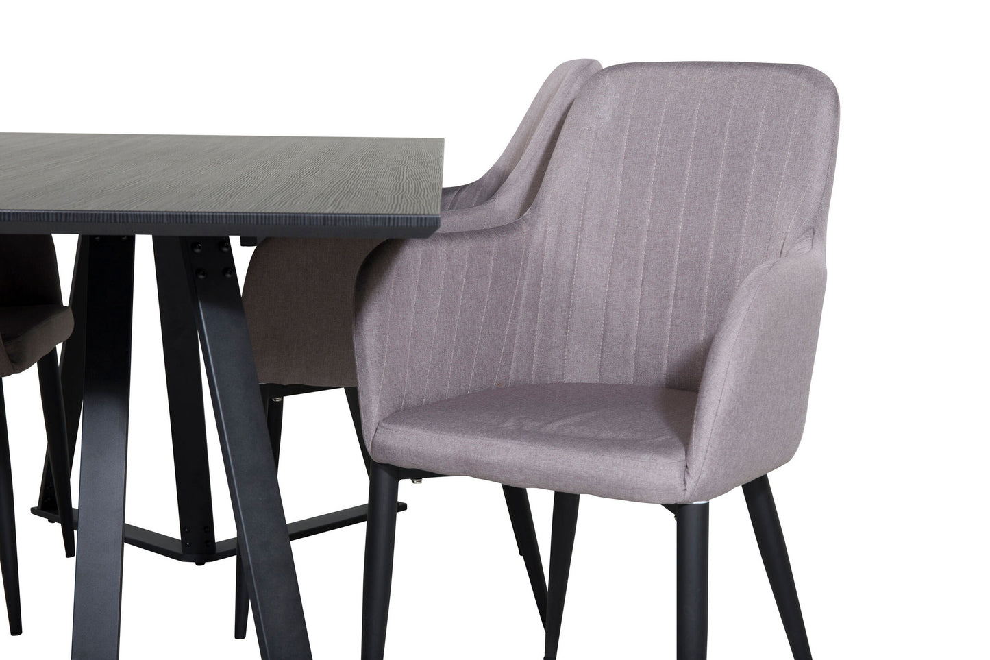 Marina spisebord - Sorter top / sorte ben +komfortstol 2 -pakke polargrå - sorte ben _4