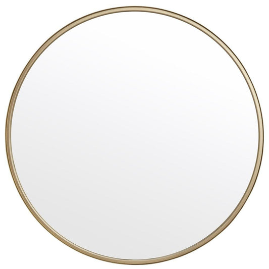 Rund spegel i järn - Ø80 cm - Guldfärg