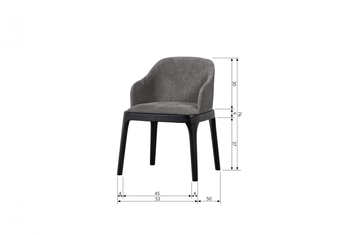 den vtwon | Scroll - Matbordsstol, Uni Tyg Varmgrå