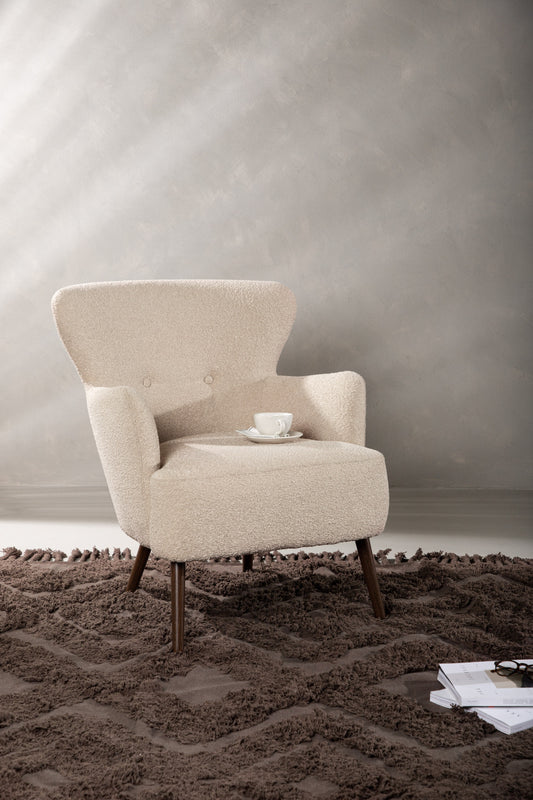 Venture Design | Lincoln Lounge Chair - Valnöt / Boucle Boucle