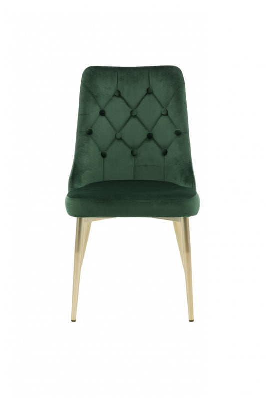 Venture Design | Velour Deluxe Chair - Mossgröna/Matt mässingsben