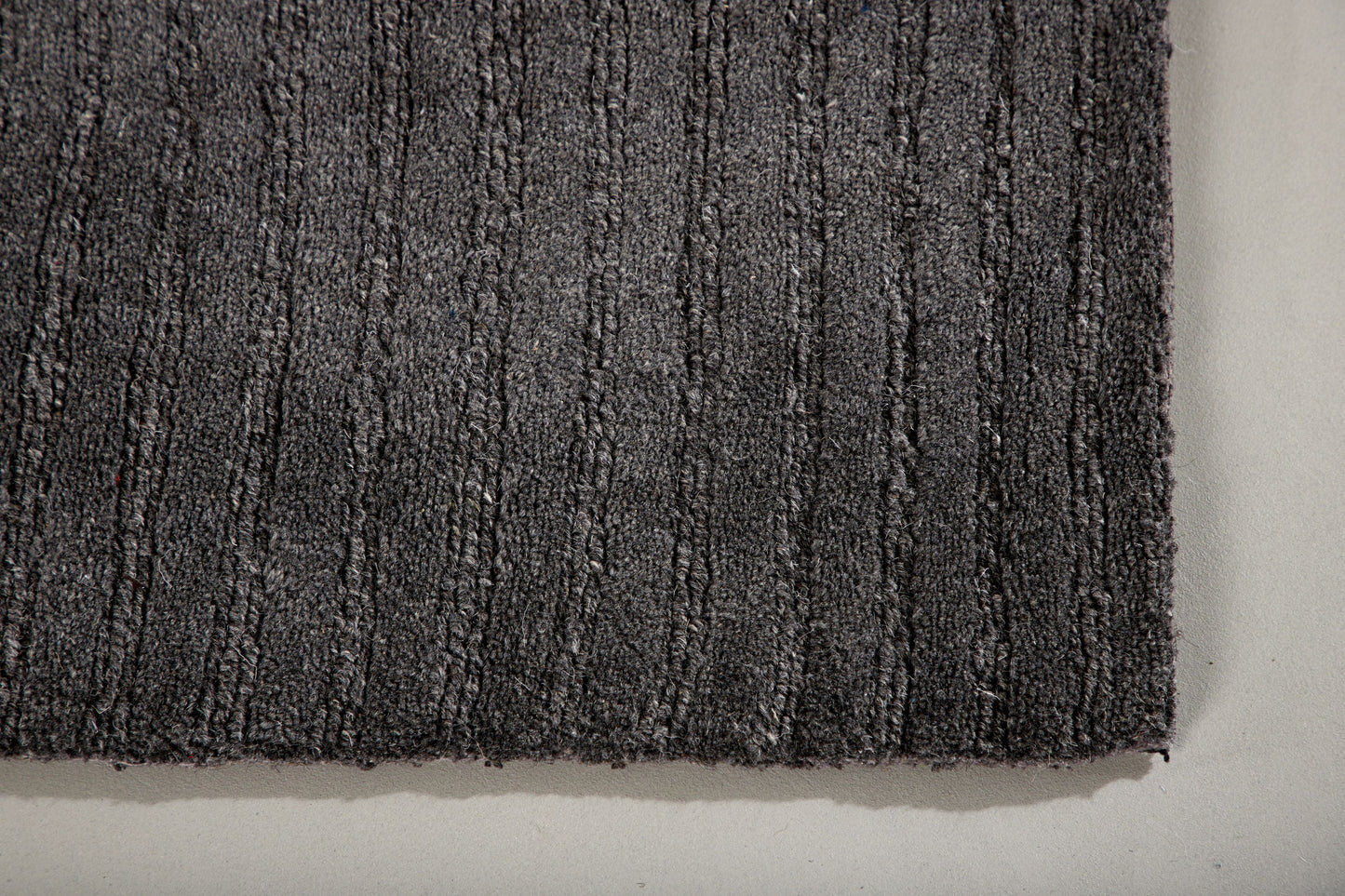 Milton - Gulvtæppe, Uld/polyester/bomuld - 200*70, Rektangulær, Mørkegrå
