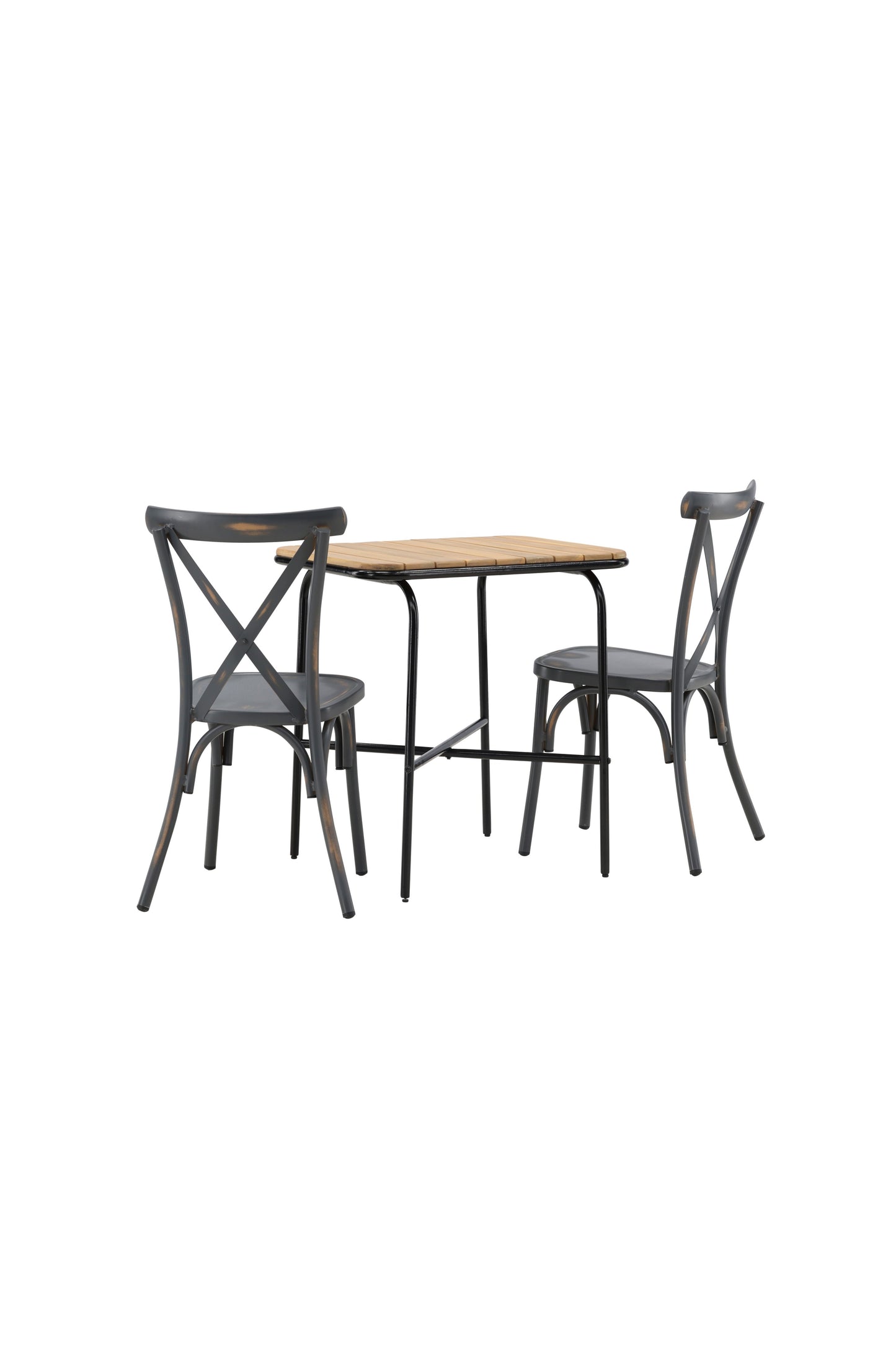 Holmbeck - Cafébord, Stål - Sort / Rektangulær 55*70*74 + Tablas stol Aluminium - Sort