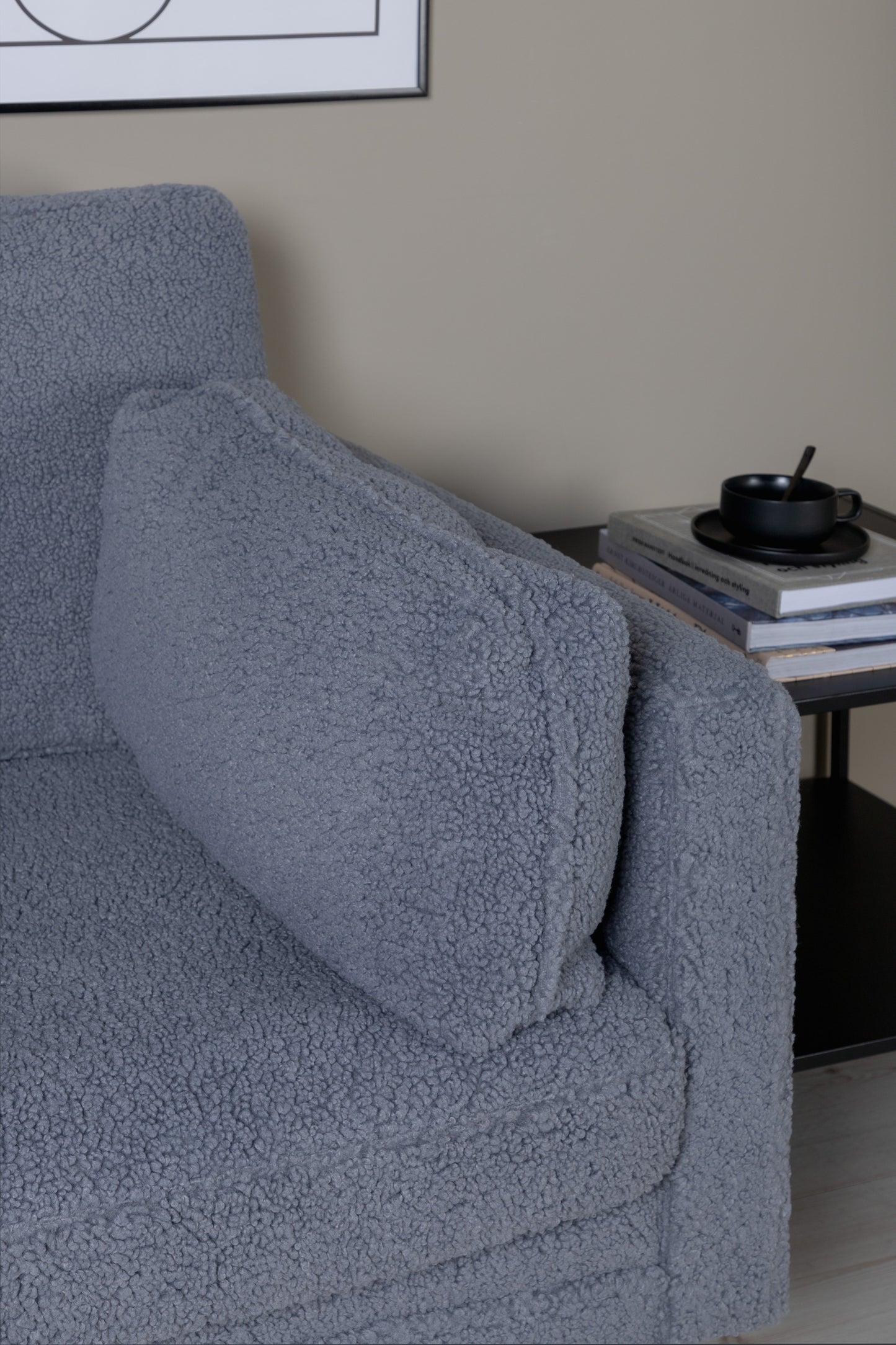 Venture Design | Boom Lounge Chair - Teddy Tyg Mörkgrå
