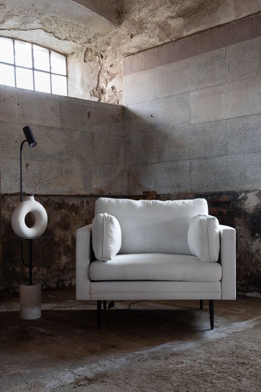 Venture Design | Boom Lounge Chair - Svart / Ljus Beige Tyg