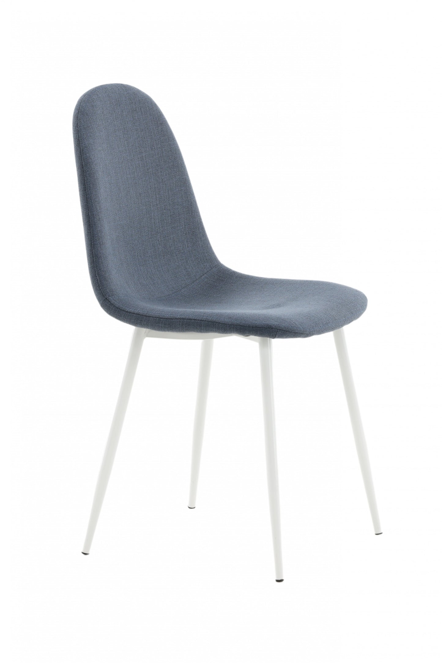Venture Design | Polar Matbordsstol - Vita ben - Blått tyg