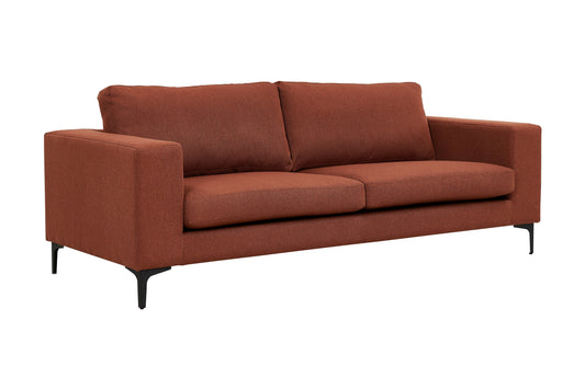 Bolero - Sofa, 3-pers, Rusty Rød / Orange stof, sorte ben