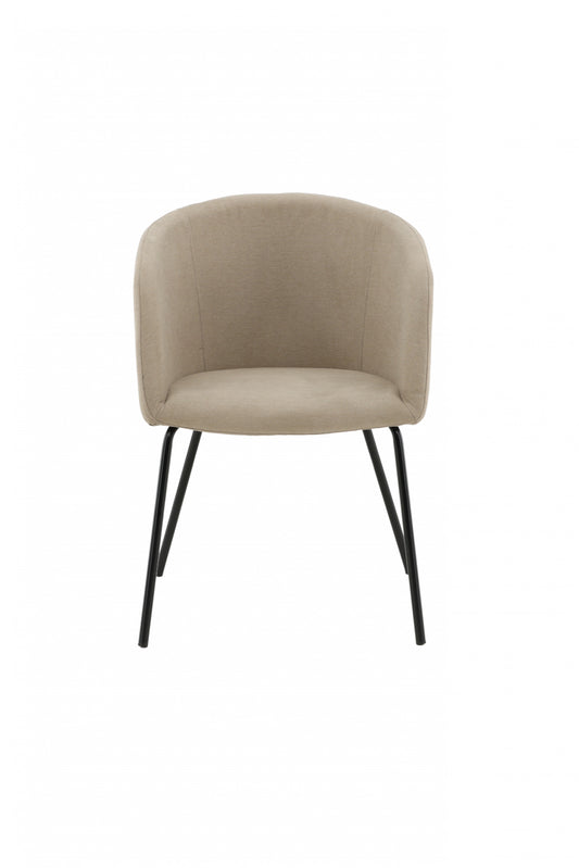 Venture Design | Berit stol - svart / beige tyg (polyesterlinne)