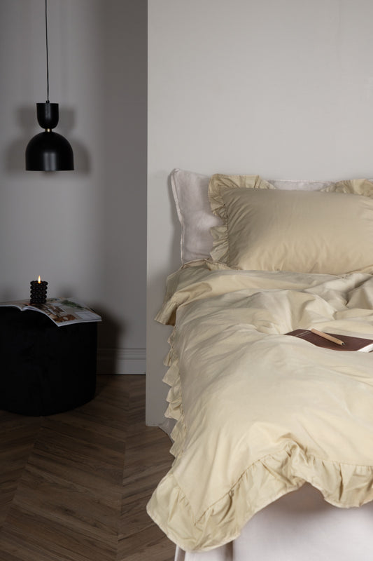 Venture Design | Levi Sängkläder Bomull med volang - Ljusgul / - 150*200