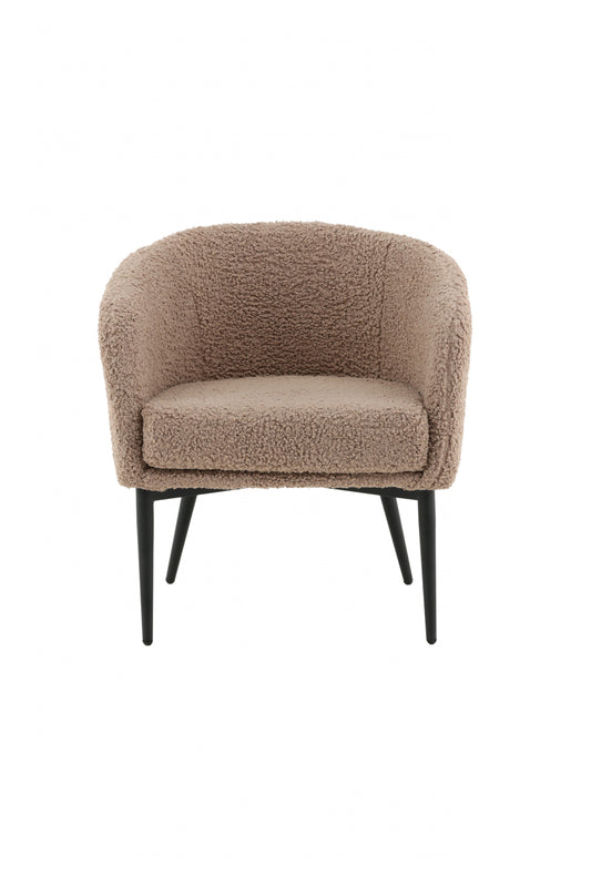 Venture Design | Fluffy Lounge Chair - Svart / Brun / Beige Teddy