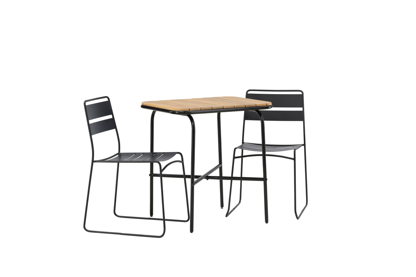 Holmbeck - Cafébord, Stål - Sort / Rektangulær 55*70*74 + Lia Spisebordsstol - Sort