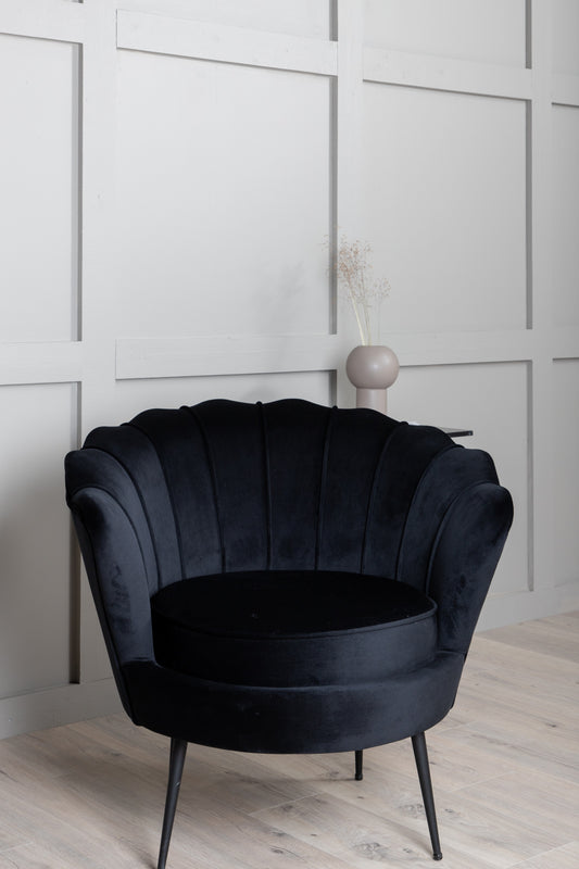Venture Design | Calais Lounge Chair - Svart / Svart Velour