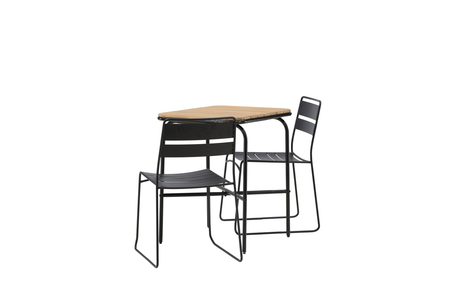 Holmbeck - Cafébord, Stål - Sort / Rektangulær 55*70*74 + Lia Spisebordsstol - Sort