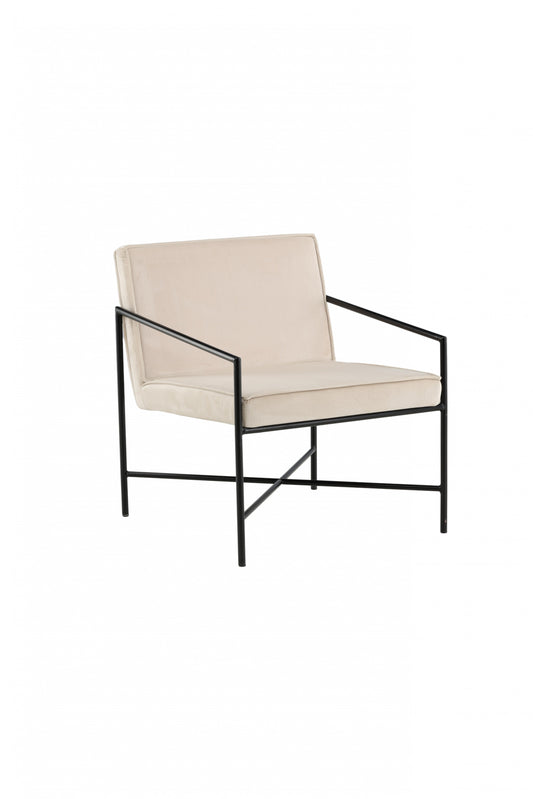 Venture Design | Rakel Lounge Chair - Svart / Beige Velour