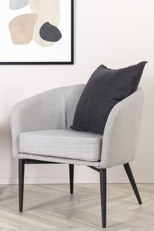 Venture Design | Fluffy Lounge Chair - Svart / Grå tyg
