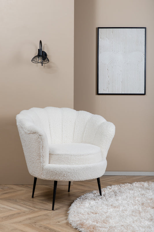 Venture Design | Calais Lounge Chair - Svart / Vit Teddy