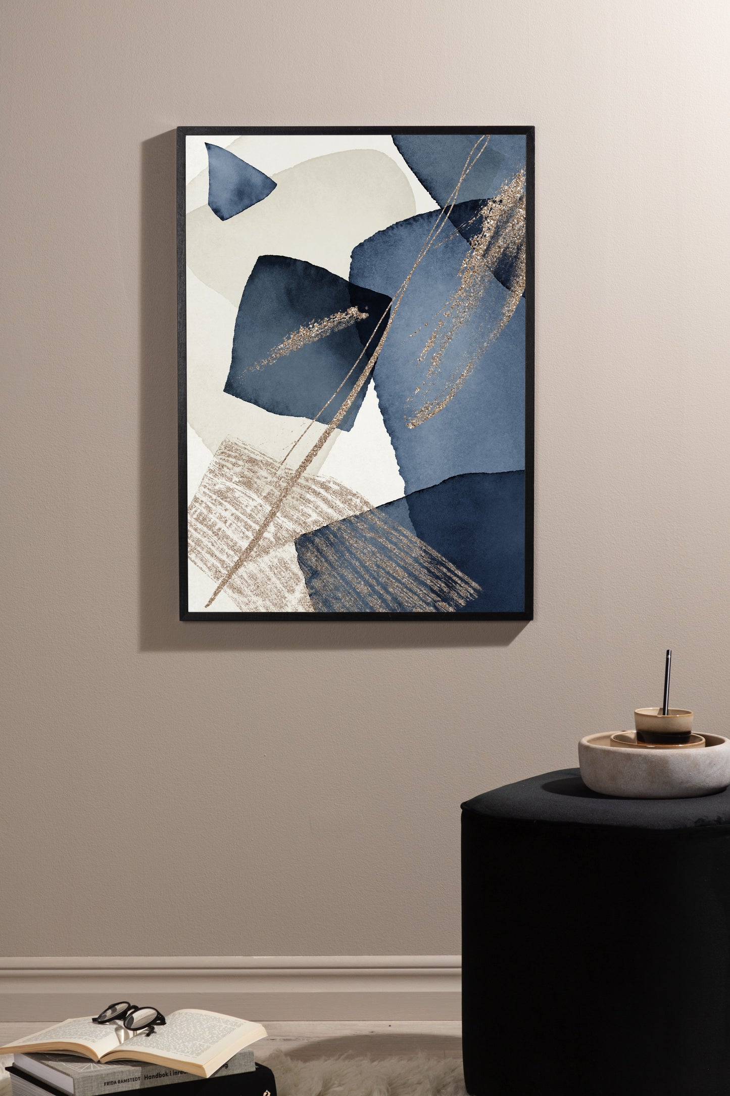 Plakat - Blå swirl - 50x70